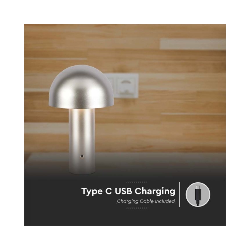 LED Genopladelig bordlampe m. touch-funktion dæmpbar LED/1W/5V 3000-6000K 1800 mAh guldfarvet