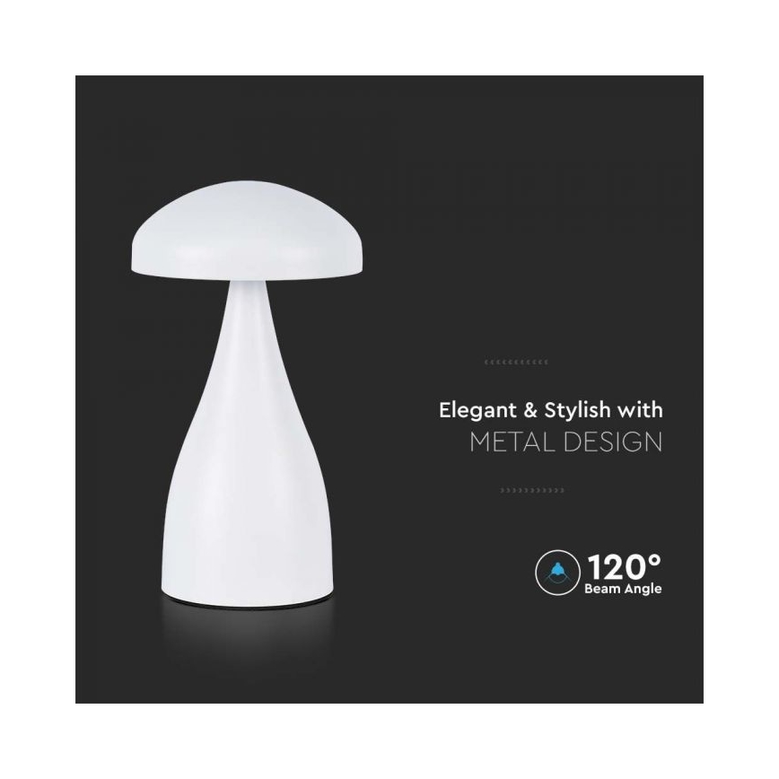 LED Genopladelig bordlampe m. touch-funktion dæmpbar LED/1W/5V 3000-6000K 1800 mAh hvid