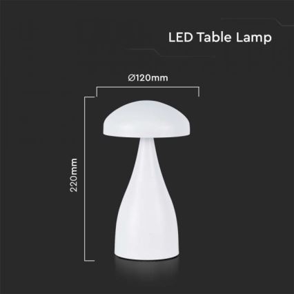 LED Genopladelig bordlampe m. touch-funktion dæmpbar LED/1W/5V 3000-6000K 1800 mAh hvid