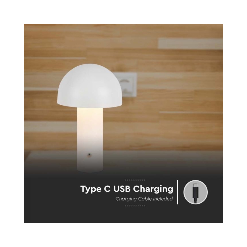 LED Genopladelig bordlampe m. touch-funktion dæmpbar LED/1W/5V 3000-6000K 1800 mAh hvid
