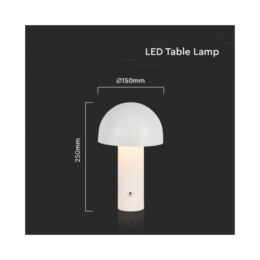 LED Genopladelig bordlampe m. touch-funktion dæmpbar LED/1W/5V 3000-6000K 1800 mAh hvid