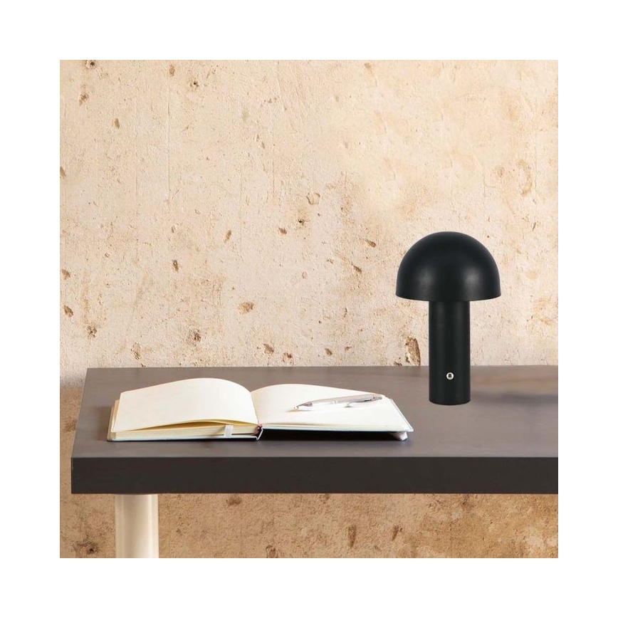 LED Genopladelig bordlampe m. touch-funktion dæmpbar LED/1W/5V 3000-6000K 1800 mAh sort