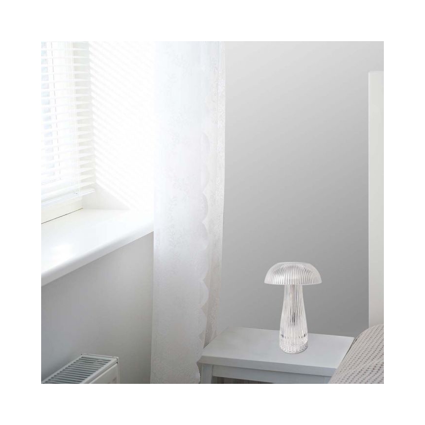 LED Genopladelig bordlampe m. touch-funktion dæmpbar LED/1W/5V 3000-6000K 1800 mAh transparent