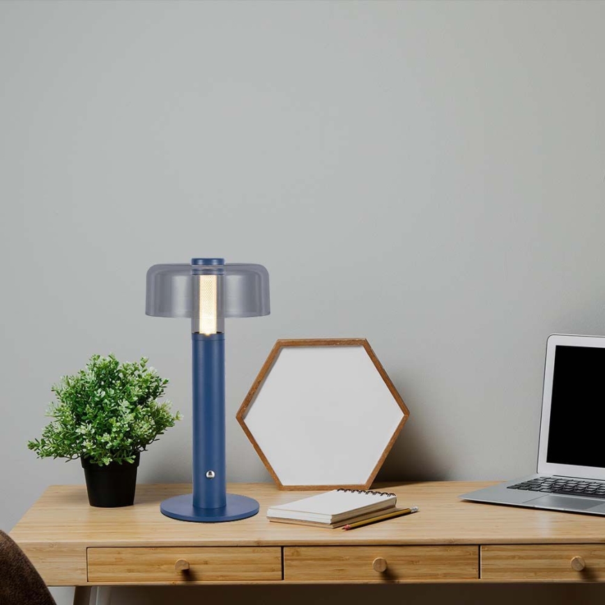 LED Genopladelig bordlampe m. touch-funktion dæmpbar LED/1W/5V 3000K 1800 mAh blå