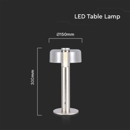 LED Genopladelig bordlampe m. touch-funktion dæmpbar LED/1W/5V 3000K 1800 mAh guldfarvet