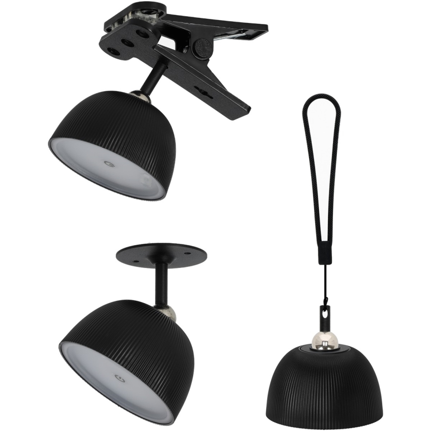 LED Bordlampe dæmpbar og genopladelig 04.01.2001 LED/3,5W/5V 3000/4000/6500K IP54 1800 mAh sort