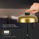 LED Genopladelig bordlampe m. touch-funktion dæmpbar LED/3W/5V 3000-6000K 1800 mAh sort/guldfarvet