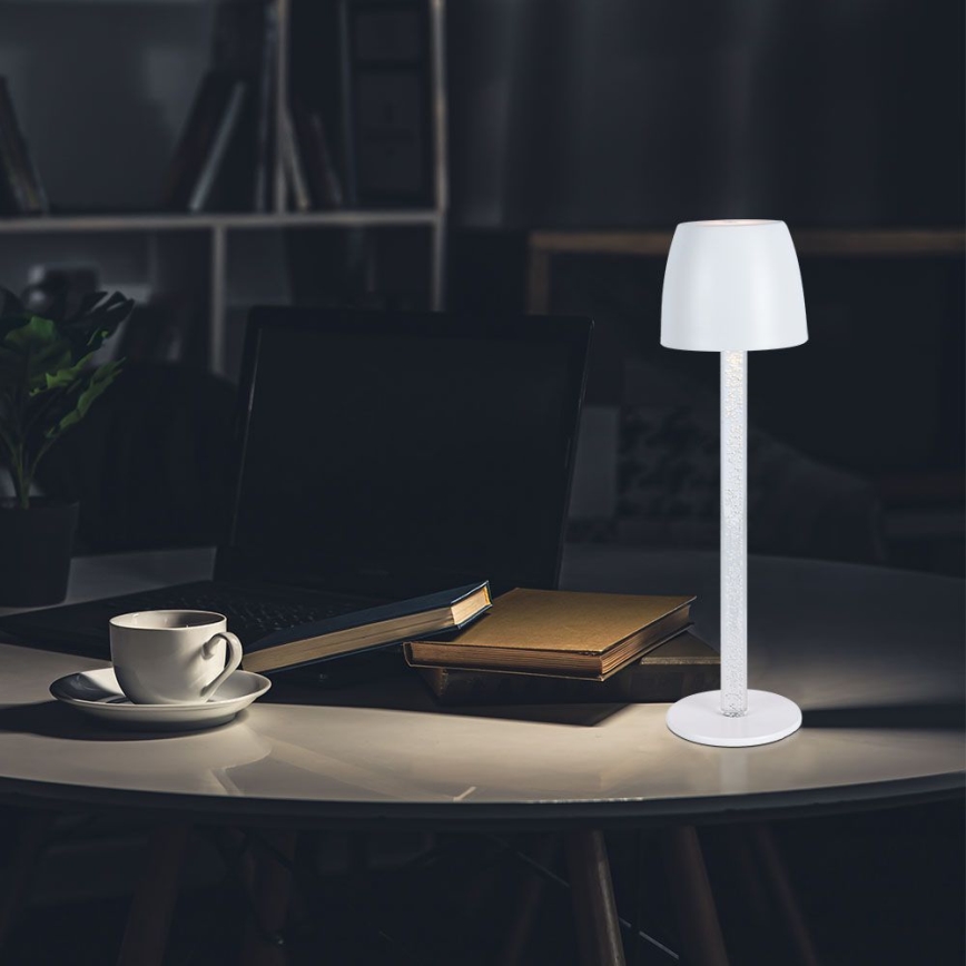 Genopladelig LED bordlampe m. touch-funktion dæmpbar LED/3W/5V 3000K 1800 mAh sort