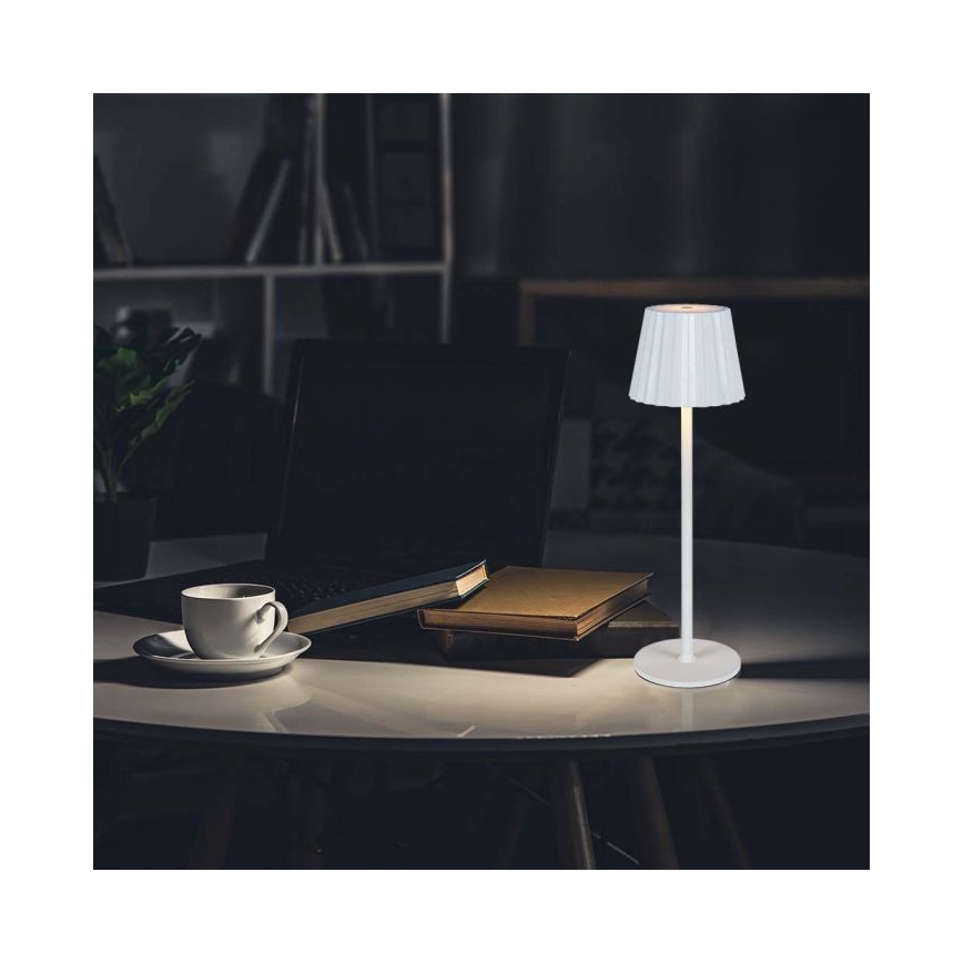 LED Genopladelig bordlampe m. touch-funktion dæmpbar LED/4W/5V 3000-6000K 1800 mAh hvid