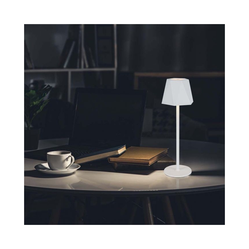 LED Genopladelig bordlampe m. touch-funktion dæmpbar LED/4W/5V 3000-6000K 1800 mAh hvid