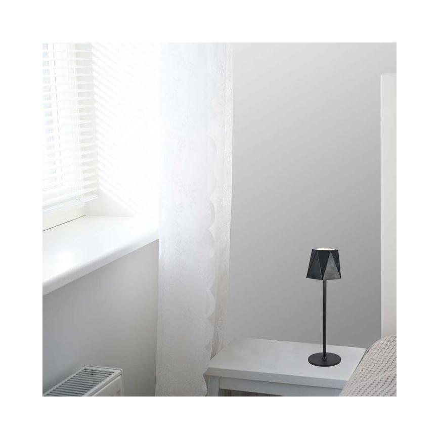 LED Genopladelig bordlampe m. touch-funktion dæmpbar LED/4W/5V 3000-6000K 1800 mAh sort