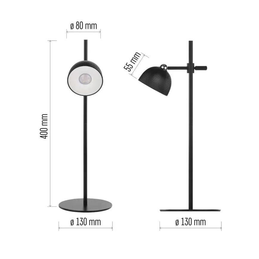 LED bordlampe dæmpbar og genopladelig magnetisk 4-i-1 LED/4,2W/3,7V 4000K 1200mAh sort