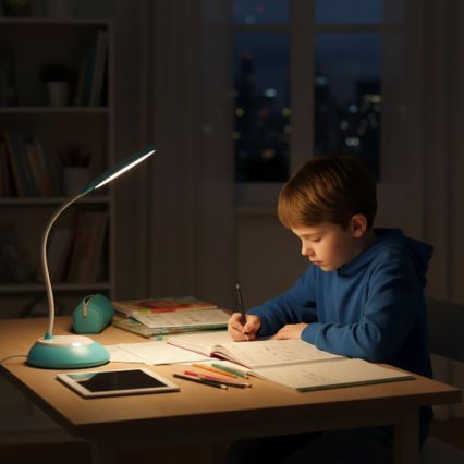 LED Bordlampe dæmpbar og genopladelig VISUA LED/5W/5V 3000-5000K 1200 mAh blå
