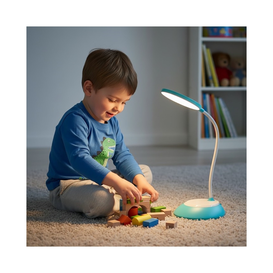 LED Bordlampe dæmpbar og genopladelig VISUA LED/5W/5V 3000-5000K 1200 mAh blå
