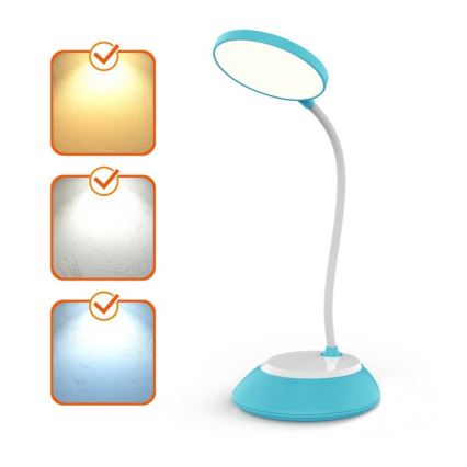 LED Bordlampe dæmpbar og genopladelig VISUA LED/5W/5V 3000-5000K 1200 mAh blå