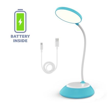 LED Bordlampe dæmpbar og genopladelig VISUA LED/5W/5V 3000-5000K 1200 mAh blå