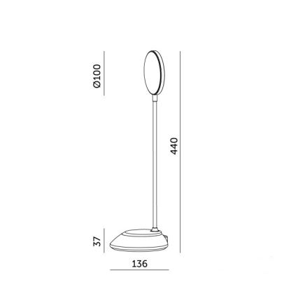 LED Bordlampe dæmpbar og genopladelig VISUA LED/5W/5V 3000-5000K 1200 mAh hvid