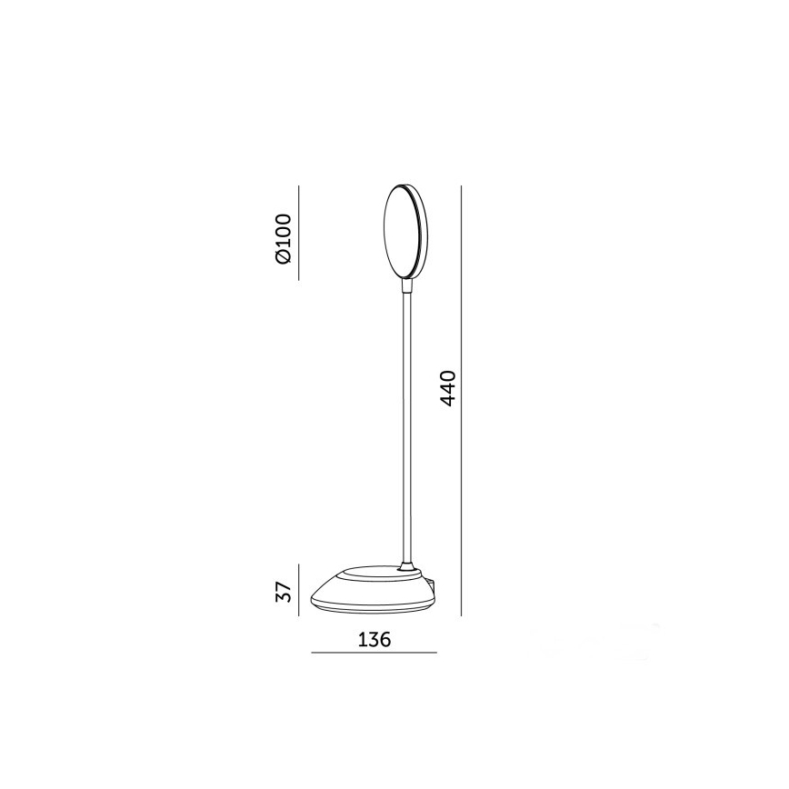 LED Bordlampe dæmpbar og genopladelig VISUA LED/5W/5V 3000-5000K 1200 mAh hvid