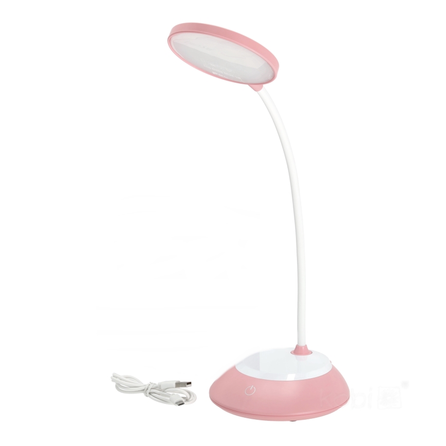 LED bordlampe dæmpbar og genopladelig VISUA LED/5W/5V 3000-5000K 1200 mAh lyserød