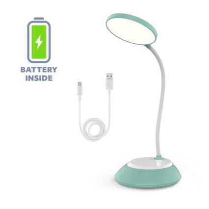 LED Bordlampe dæmpbar og genopladelig VISUA LED/5W/5V 3000-5000K 1200 mAh turkis