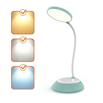 LED Bordlampe dæmpbar og genopladelig VISUA LED/5W/5V 3000-5000K 1200 mAh turkis