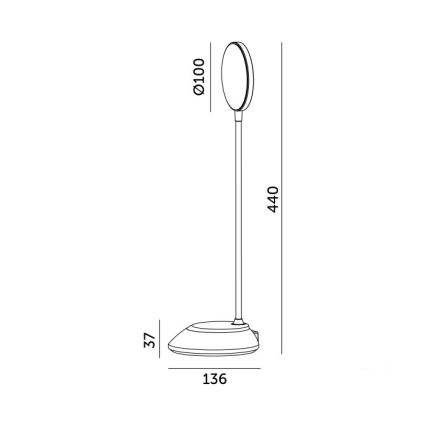 LED Bordlampe dæmpbar og genopladelig VISUA LED/5W/5V 3000-5000K 1200 mAh turkis