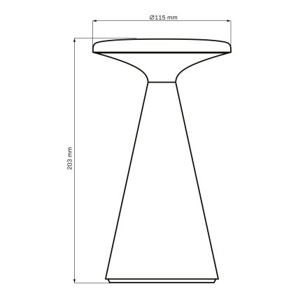 LED Dæmpbar touch-funktion udendørs bordlampe PAROS LED/1,8W/5V USB 1800 mAh IP44 sort