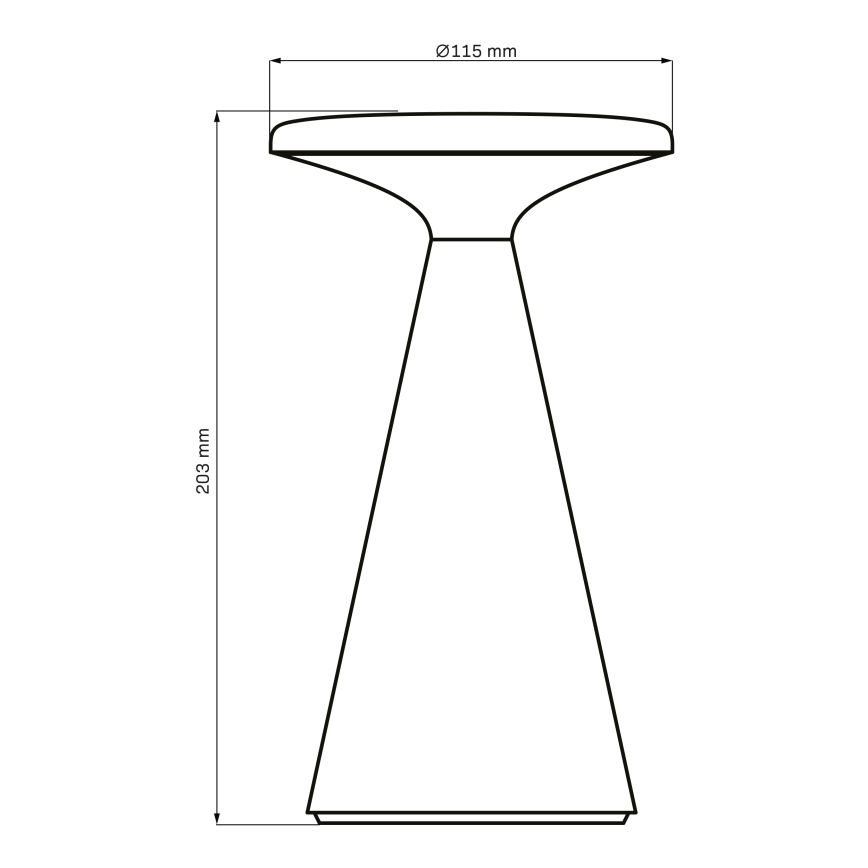 LED Dæmpbar touch-funktion udendørs bordlampe PAROS LED/1,8W/5V USB 1800 mAh IP44 sort