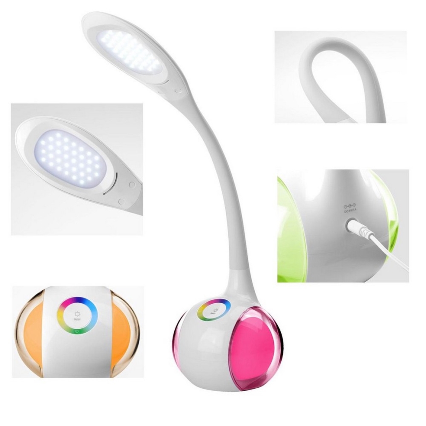 LED bordlampe dæmpbar RGB LED/7W/230V hvid