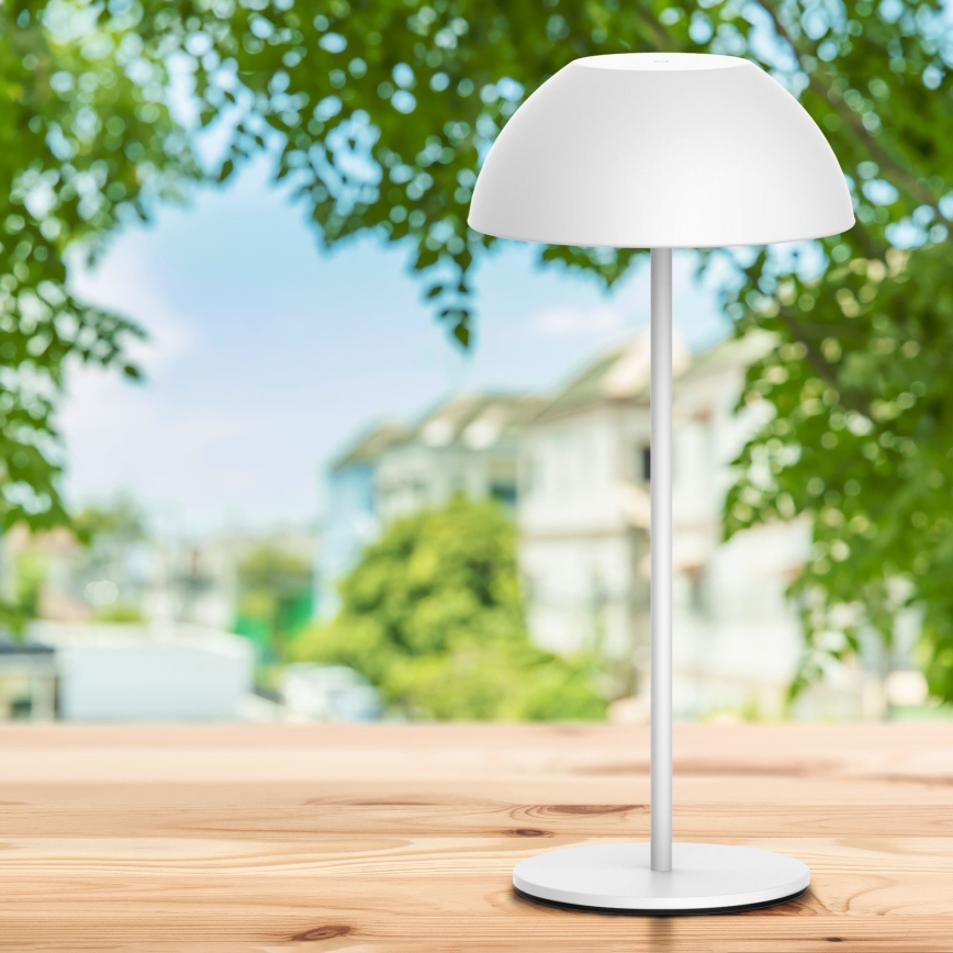 LED Dæmpbar touch-funktion udendørs bordlampe TANZANIA LED/1,8W/5V USB 1800 mAh IP44 hvid