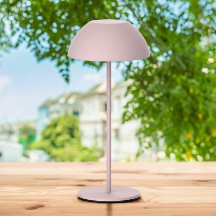 LED Dæmpbar touch-funktion udendørs bordlampe TANZANIA LED/1,8W/5V USB 1800 mAh IP44 lyserød