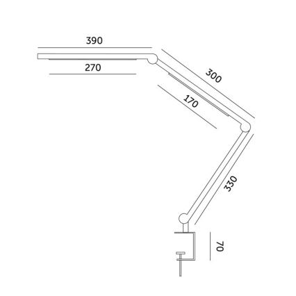 LED bordlampe dæmpbar TENUIX FOLD LED/20W/230V 3000-6500K sort