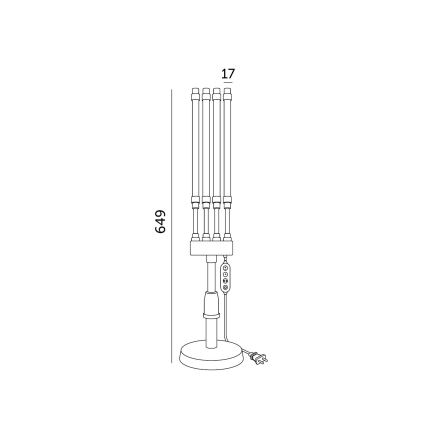 LED Dæmpbar fleksibel bordlampe til plantevækst VITARO 4xLED/10W/230V sort