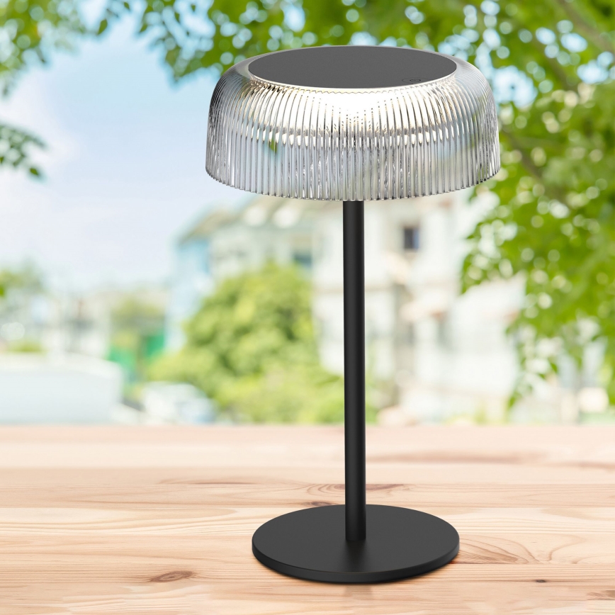 LED Dæmpbar touch-funktion udendørs bordlampe TRYPOLIS LED/2W/5V USB 1800 mAh IP44 sort