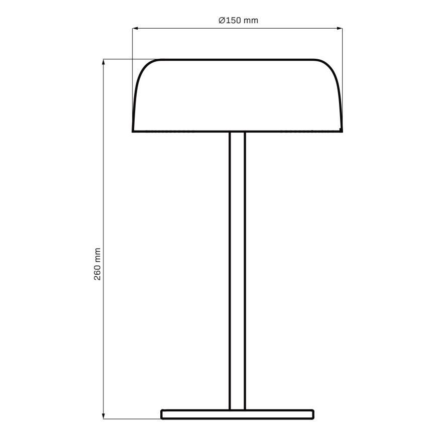 LED Dæmpbar touch-funktion udendørs bordlampe TRYPOLIS LED/2W/5V USB 1800 mAh IP44 sort