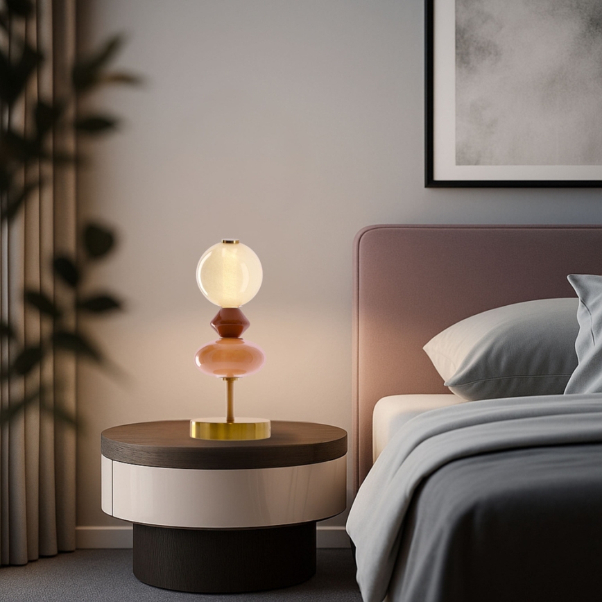 LED Bordlampe FLORES LED/10W/230V guld/orange/brun