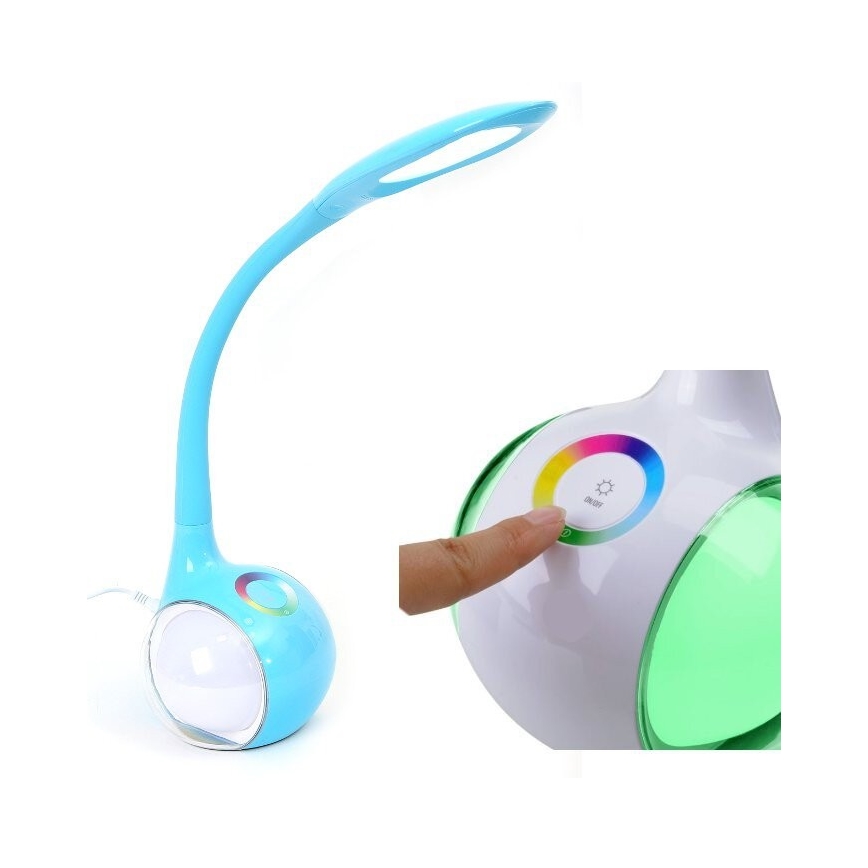 LED bordlampe m. RGB-farver dæmpbar LED/7W/230V blå