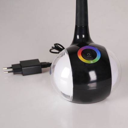 LED bordlampe m. RGBW-farver og touch-funktion dæmpbar COSMOS LED/6,5W/230V sort