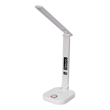 LED bordlampe m. RGBW-farver + touch-funktion og trådløs opladning dæmpbar display og USB-port MAGNUS LED/6W/5V 3000-6500K hvid
