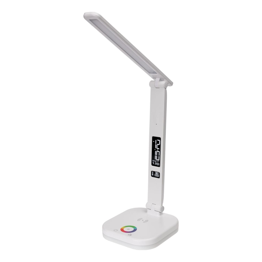 LED bordlampe m. RGBW-farver + touch-funktion og trådløs opladning dæmpbar display og USB-port MAGNUS LED/6W/5V 3000-6500K hvid