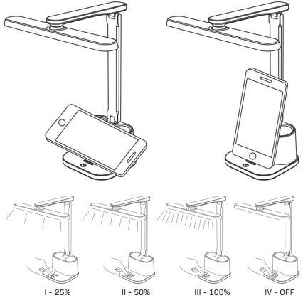 LED bordlampe m. touch-funktion dæmpbar BARI LED/6W/230V hvid