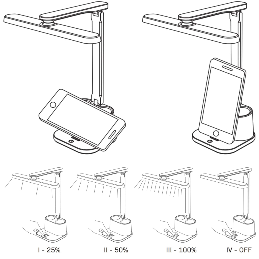 LED bordlampe m. touch-funktion dæmpbar BARI LED/6W/230V sort