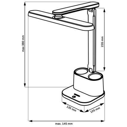 LED bordlampe m. touch-funktion dæmpbar BARI LED/6W/230V sort