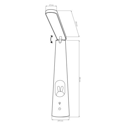LED bordlampe m. touch-funktion dæmpbar BUNNY LED/7W/230V 2700/4000/6500K hvid
