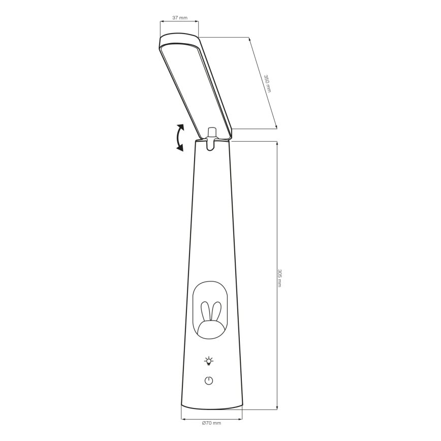 LED bordlampe m. touch-funktion dæmpbar BUNNY LED/7W/230V 2700/4000/6500K hvid