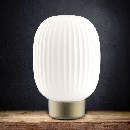 LED bordlampe m. touch-funktion dæmpbar LATTE LED/1,8W/5V USB 2000 mAh guldfarvet/hvid