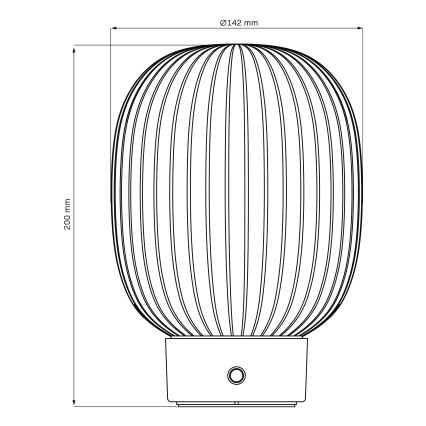 LED bordlampe m. touch-funktion dæmpbar LATTE LED/1,8W/5V USB 2000 mAh guldfarvet/hvid