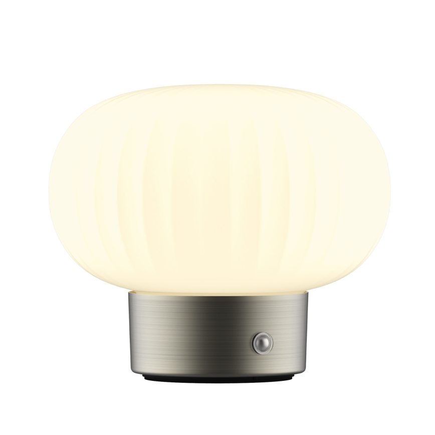 LED bordlampe m. touch-funktion dæmpbar LATTE LED/1,8W/5V USB 2000 mAh mat krom/hvid