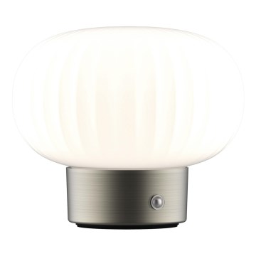 LED bordlampe m. touch-funktion dæmpbar LATTE LED/1,8W/5V USB 2000 mAh mat krom/hvid
