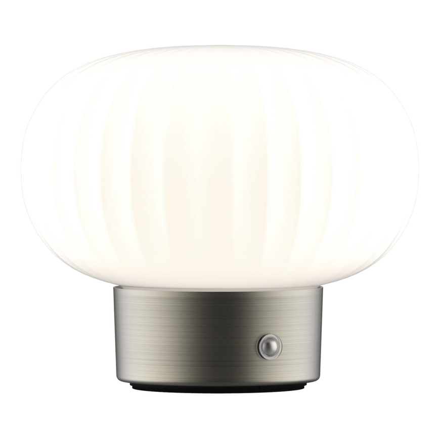 LED bordlampe m. touch-funktion dæmpbar LATTE LED/1,8W/5V USB 2000 mAh mat krom/hvid